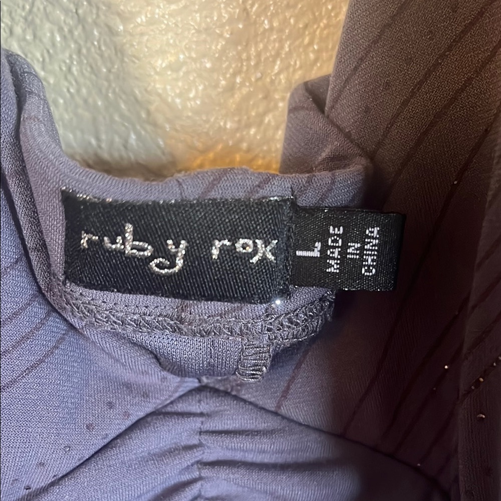 Ruby Rox Grey Halter Ruched Cocktail Dress - Picture 2 of 3